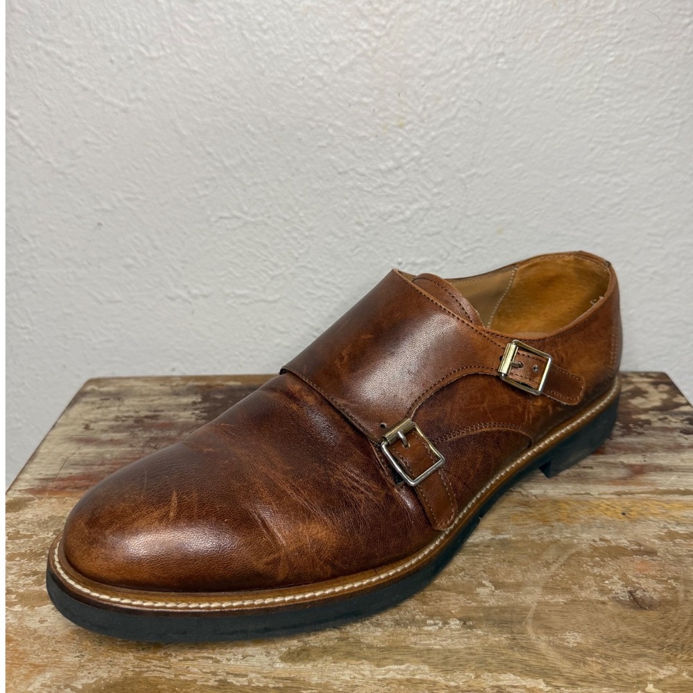 To Boot New York Men's 11 Brown Leather Dress Shoes Double Monk Strap